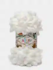 Бежевый меланж пряжа Alize Puffy, петельки, 5 штук, разные цвета