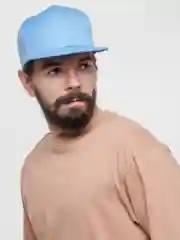 Голубой бейсболка молодежная Snapback, прямой широкий козырек