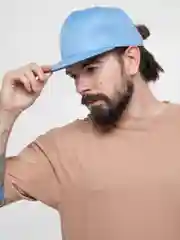 Голубой бейсболка молодежная Snapback, прямой широкий козырек