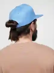 Голубой бейсболка молодежная Snapback, прямой широкий козырек