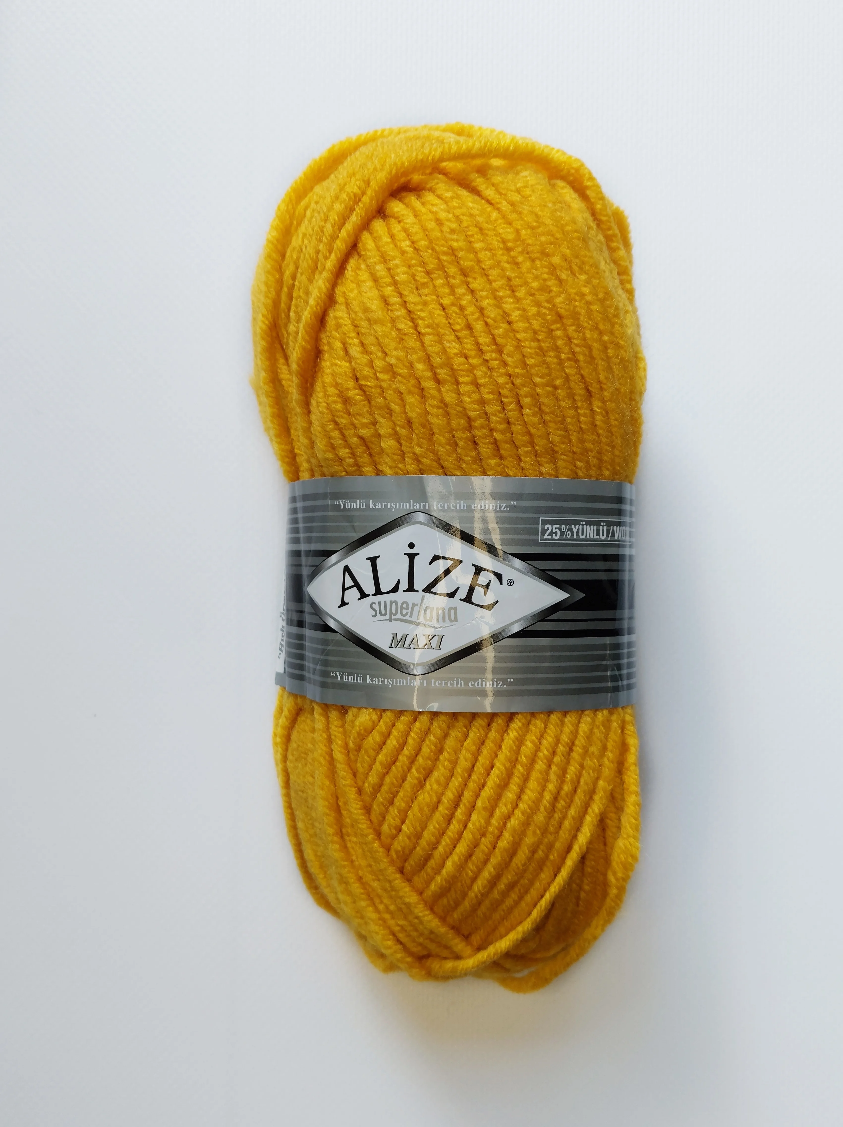 Желтый пряжа Alize Superlana Maxi (Ализе Суперлана МАКСИ)