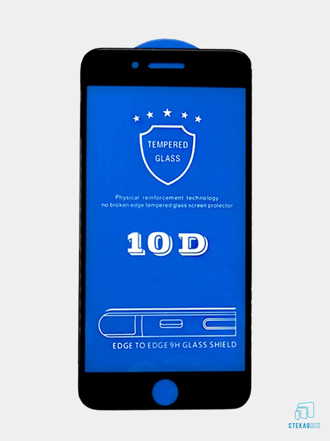Черный защитное стекло 10D для iPhone 6/6S