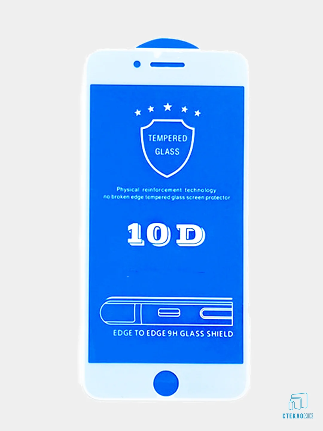 Белый защитное стекло 10D для iPhone 6/6S