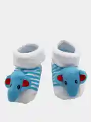 Голубой носочки для новорожденных с игрушкой, детские нескользящие носки для малышей