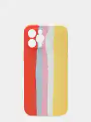 Чехол Silicone Case для iPhone 12 Pro Max, прорезиненный, красно-желтый