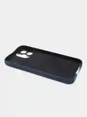 Чехол Silicone Case для iPhone 12 Pro Max, прорезиненный, черно-синий