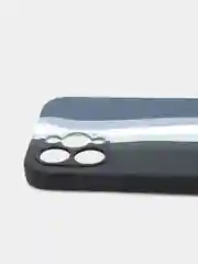 Чехол Silicone Case для iPhone 12 Pro Max, прорезиненный, черно-синий