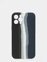 Чехол Silicone Case для iPhone 12 Pro Max, прорезиненный, черно-синий