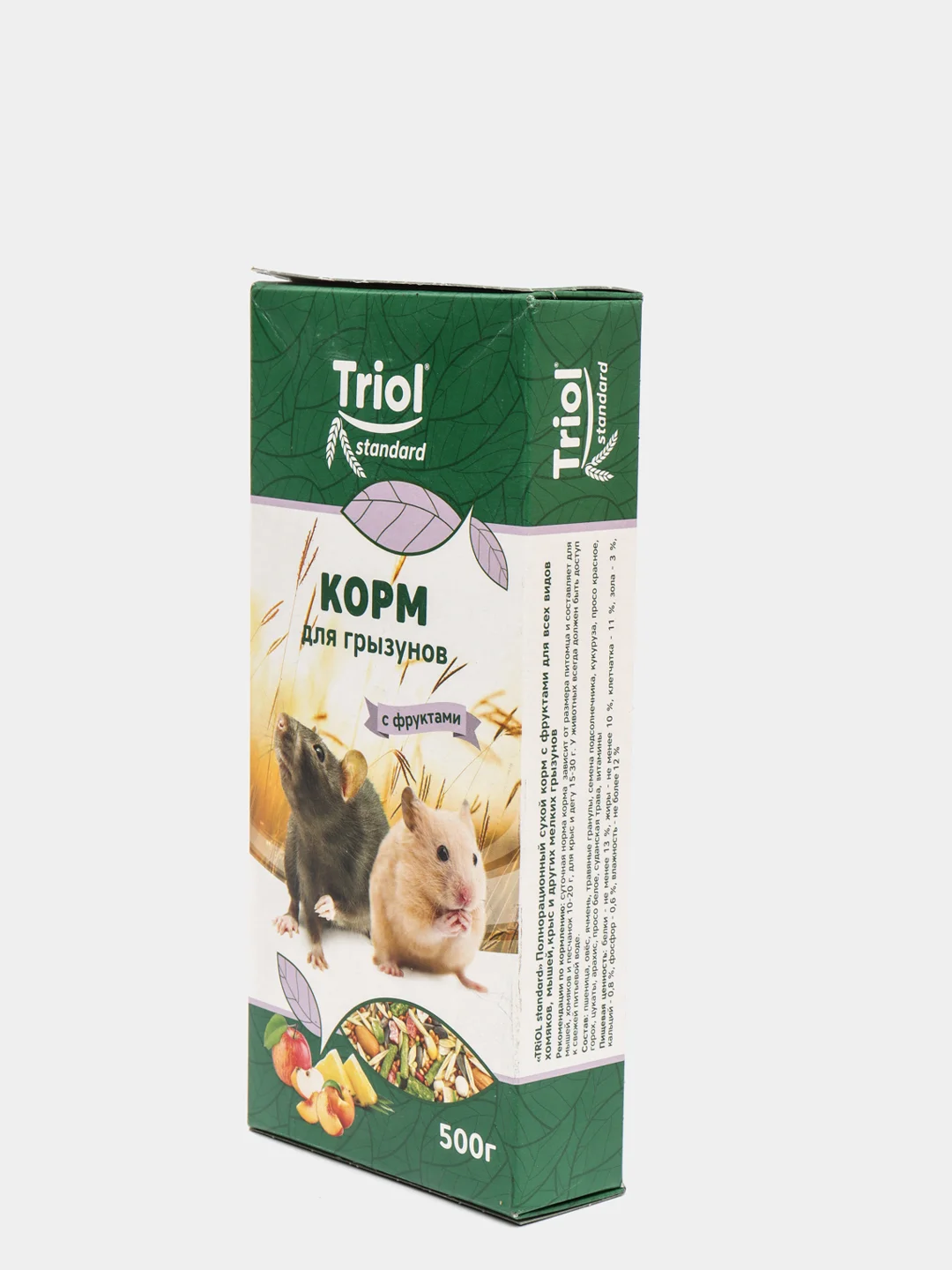 Корм для хомяков, крыс, грызунов с фруктами, 500 г