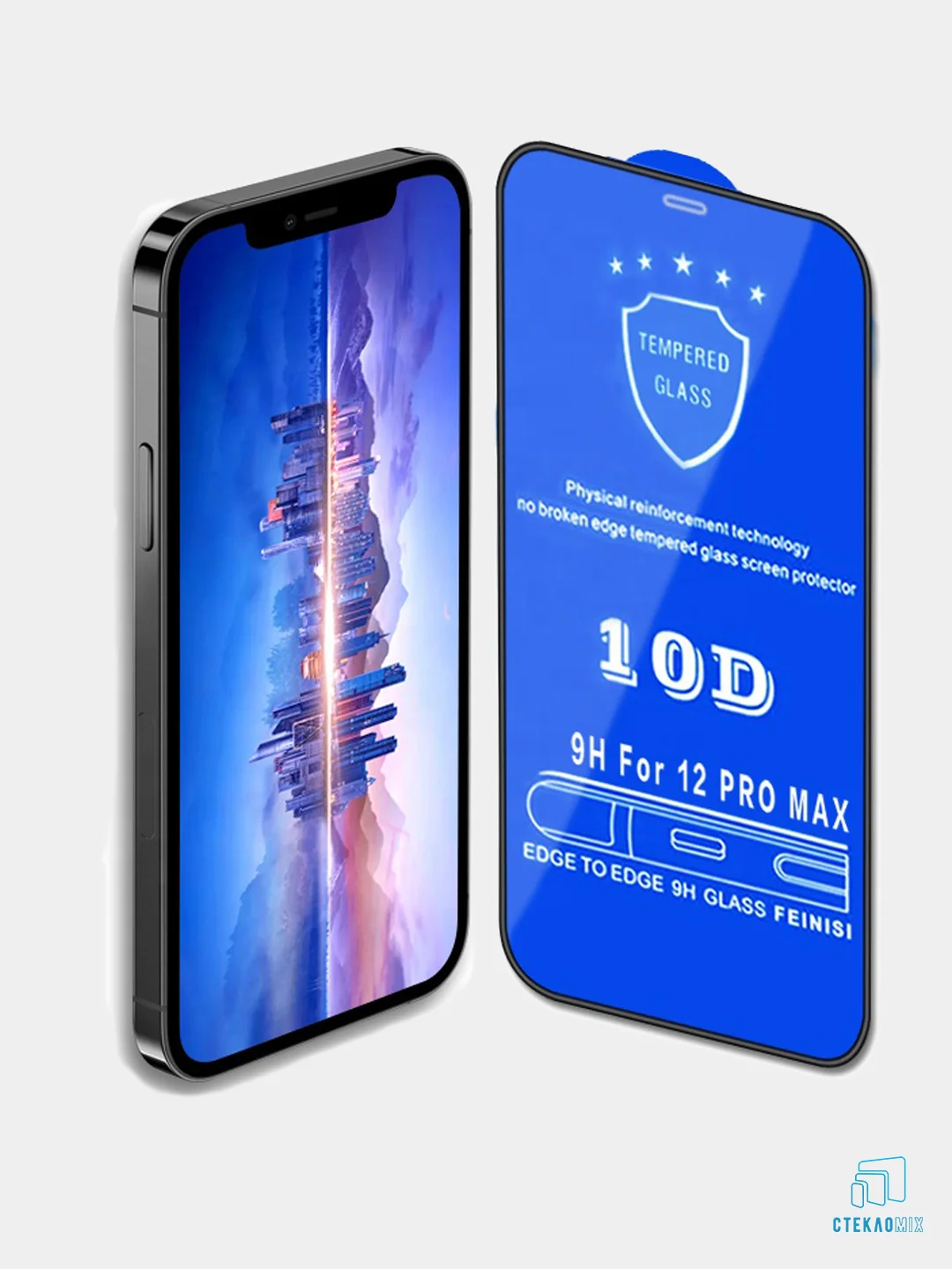 Черный защитное стекло iPhone "10D" 11/XR, X/XS, 7+/8+, 12/12 Pro, 12 Mini, 12 Pro Max