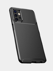 Чехол карбоновый Samsung A13, A12, A32, A03, Core, S21, S10, Plus, карбон