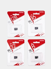 Карта памяти, флешка microSD Smartbuy Class 10, 4/8, 16/32, 128 GB