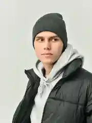 Угольный шапка  мужская / унисекс / бини / шапка зимняя / вязанная