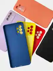 Красный чехол для Samsung A32, A52, A72 с бархатной подкладкой