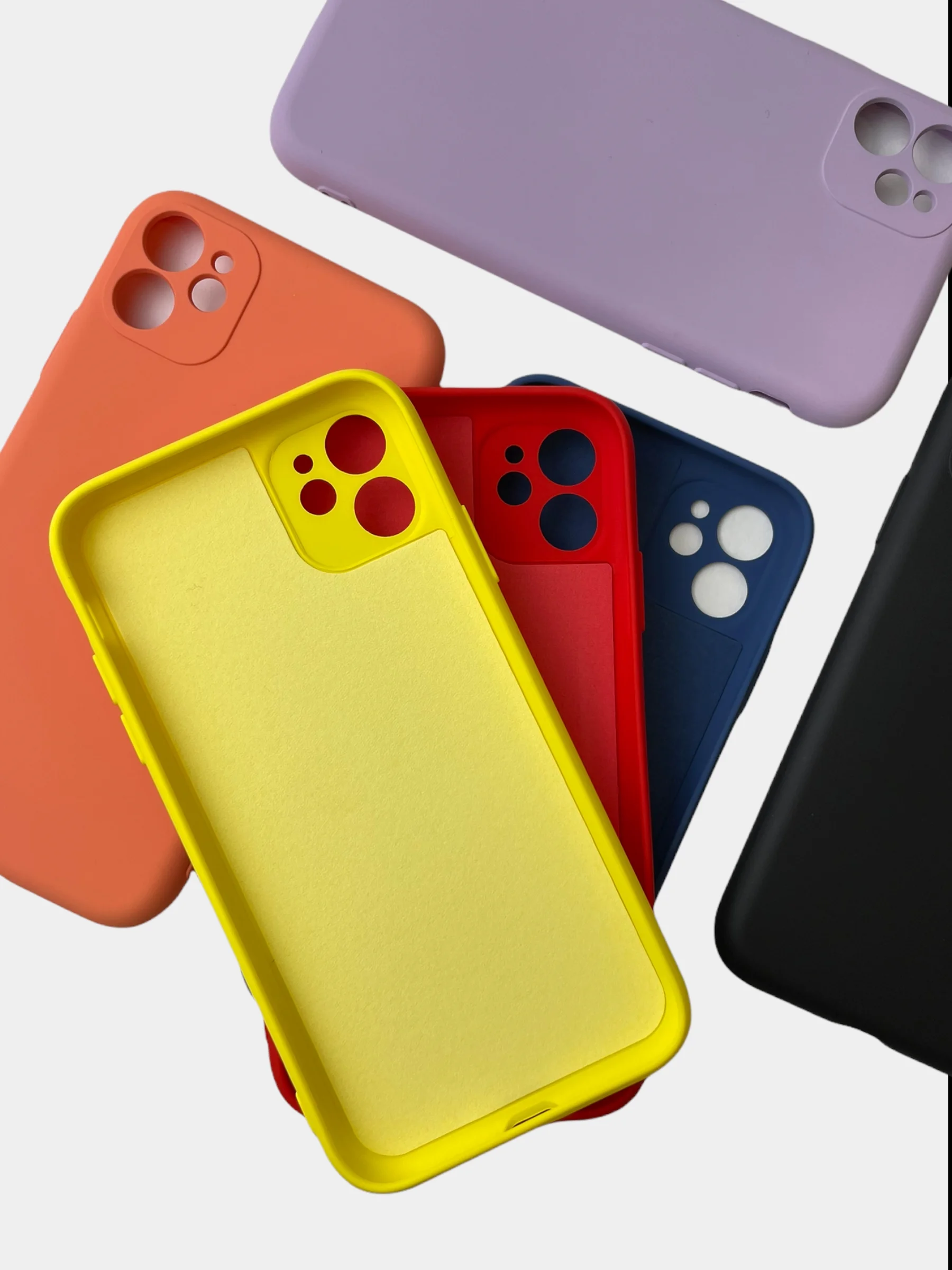 Желтый чехол для iPhone XR, 11 с бархатной подкладкой