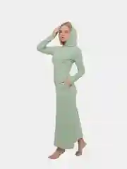 Мятный женское платье с капюшоном