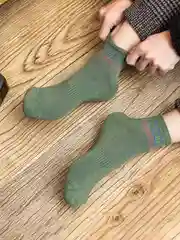 Оливковый носки в полоску, унисекс