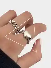 Серый женское необычное кольцо