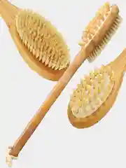 Щётка для тела массажная, двусторонняя, с деревянной ручкой