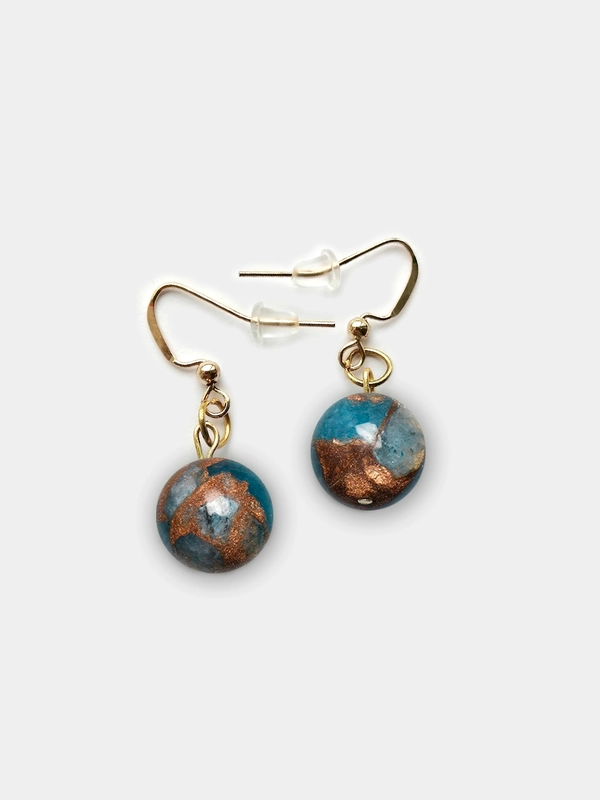 Серьги Шарики из камня