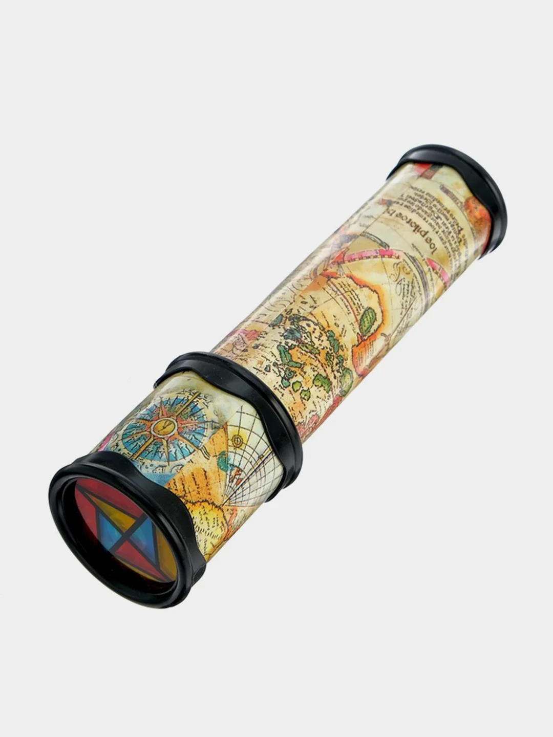 Бежевый калейдоскоп Карта мира, 20 см,  (цвет и рисунок микс)