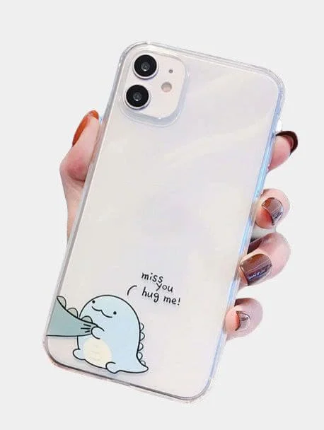 Белый чехол Динозаврик для iPhone 11, 12 Pro Max