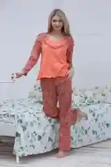 Коралловый пижама женская