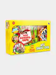 Развивающая детская игра Zoo. Набор книга+пазл+фигурки "Мой сафари-парк". Проф-Пресс