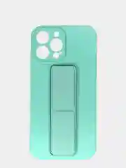 Бирюзовый чехол iPhone 13 (6.1), 13 Pro Max (6.7) силиконовый под кожу с подставкой