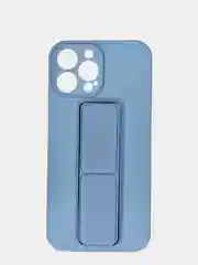 Небесно-голубой чехол iPhone 13 (6.1), 13 Pro Max (6.7) силиконовый под кожу с подставкой