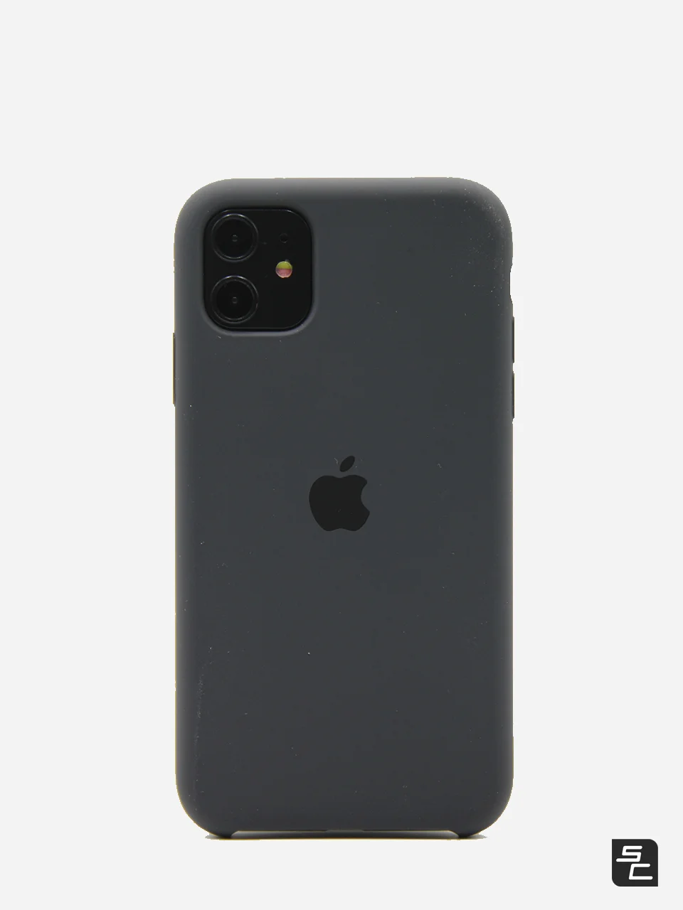 Угольный чехол Silicone case для iPhone 11 с открытым низом