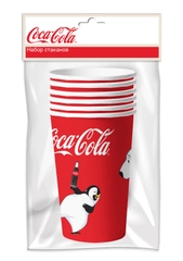 Coca-Cola. Набор бумажных стаканов Мишки-1, 6 шт*330 мл