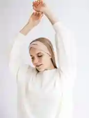 Коралловый меланж легкая повязка на голову из хлопка (ширина 7 см.)