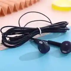 Темно-синий красивые наушники вкладыши с приятным Soft Touch покрытием с кнопкой и микрофоном 3,5 мм