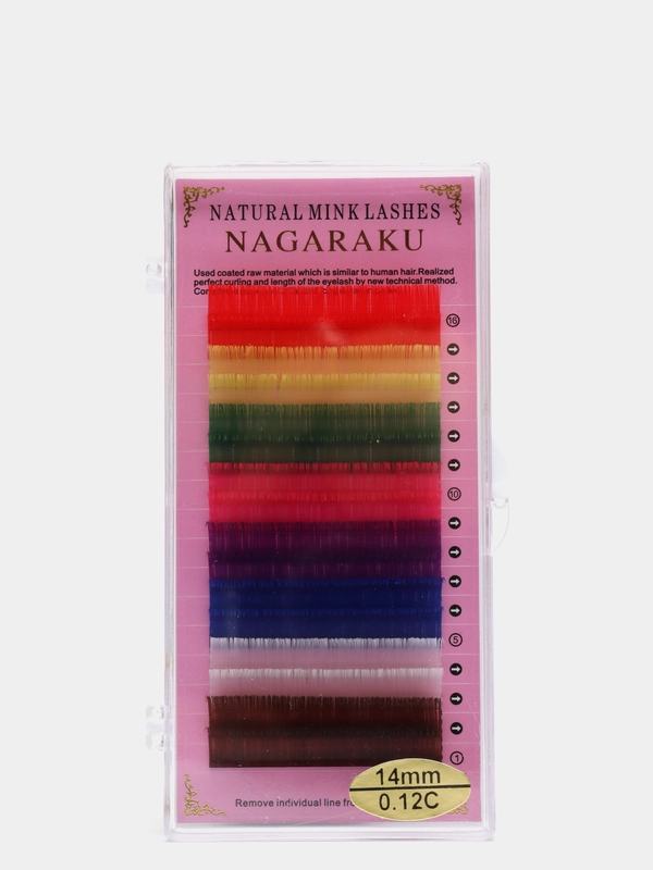 Ресницы для наращивания NAGARAKU цветные 0.12 изгиб С
