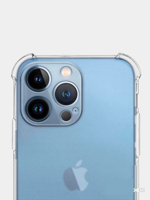 Противоударный чехол на iPhone 13, 13Pro, 13ProMax с углами, прозрачный