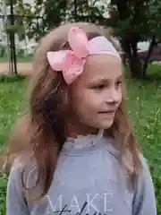 Бант-повязка на голову, детская, розовая