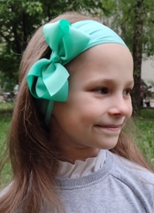Бант-повязка на голову, детская, мятного цвета