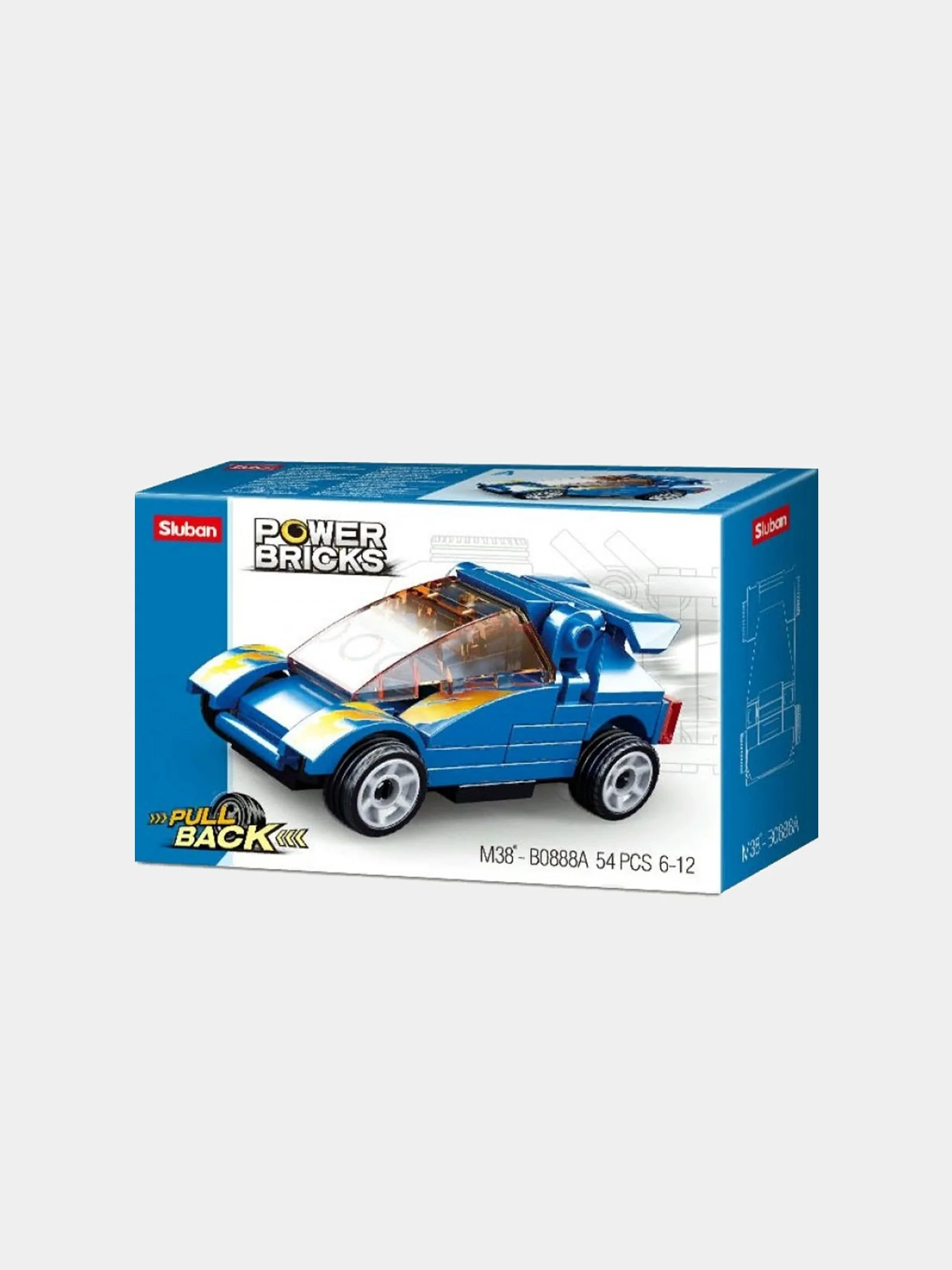 Лазурный конструктор пластиковый Sluban PowerBricks. Машина