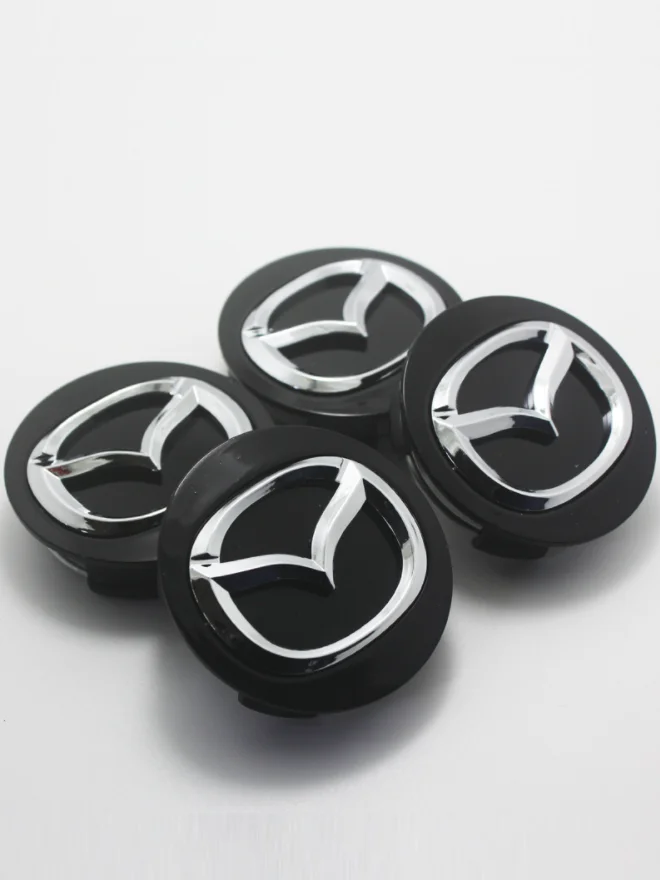 Черный ступичные колпачки на колеса для Mazda, колпачки-заглушки, 54 мм