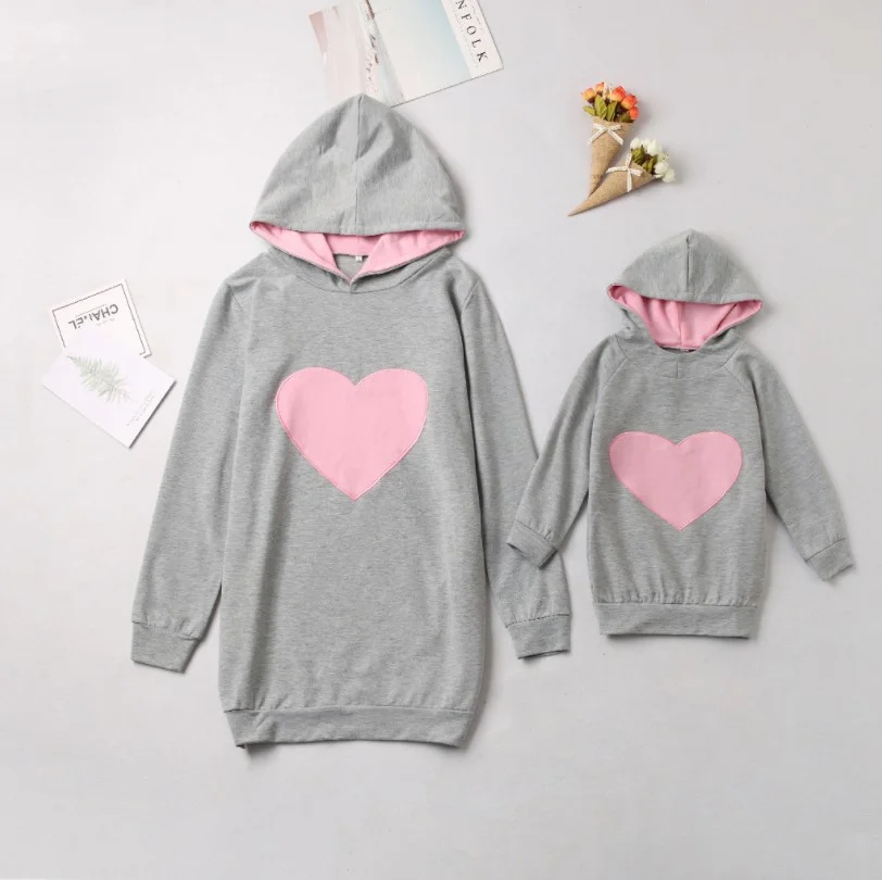 Розовый комплект одежды Family Look (Фамели лук) толстовка, свитшот, худи для мамы и малыша