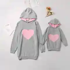 Розовый комплект одежды Family Look (Фамели лук) толстовка, свитшот, худи для мамы и малыша
