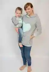 Бирюзовый комплект одежды Family Look (Фамели лук) толстовка, свитшот, худи для мамы и малыша