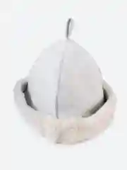 Банная шапка кожаная с мехом (овчина необлагороженная)