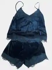 Черный женская пижама с шортами, домашняя одежда