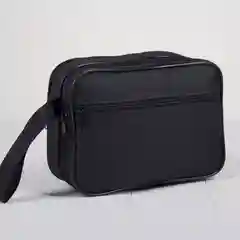 Сумка мужская, 2 отдела на молниях, наружный карман, цвет чёрный