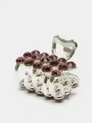 Серебряный крабик для волос металлический со стразами, 2 см