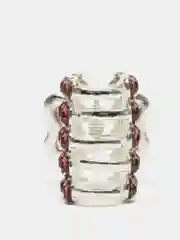 Серебряный крабик для волос металлический со стразами, 2 см