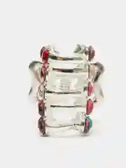 Серебряный крабик для волос металлический со стразами, 2 см