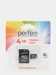 Карта памяти Perfeo microSD 4GB High-Capacity (Class 10) economy series